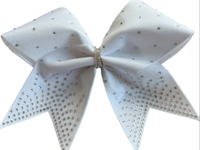 Load image into Gallery viewer, White Rhinestone Cheer Hair Bows