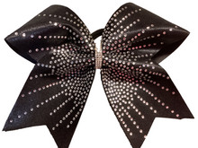 Load image into Gallery viewer, Black Rhinestone Cheer Hair Bows