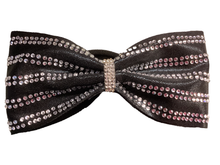 Load image into Gallery viewer, Black Glitter Swish Cheer Bow