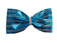 Load image into Gallery viewer, Hunter Green Mystique Fabric Cheer Bows