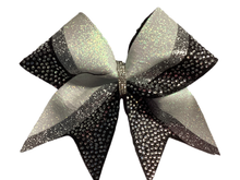 Load image into Gallery viewer, Black Glitter Swish Cheer Bow