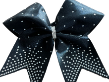 Load image into Gallery viewer, Black Rhinestone Cheer Hair Bows