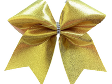 Load image into Gallery viewer, Yellow Grosgrain Cheer Bows with Combination Tails