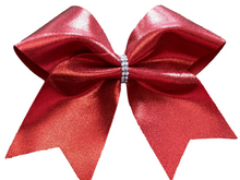 Load image into Gallery viewer, Red Rhinestone Cheer Hair Bows