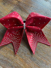 Load image into Gallery viewer, Red Rhinestone Cheer Hair Bows