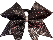 Load image into Gallery viewer, Black Rhinestone Cheer Hair Bows