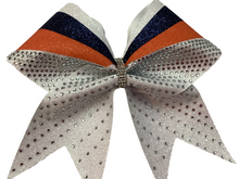 Load image into Gallery viewer, White Rhinestone Cheer Hair Bows