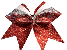 Load image into Gallery viewer, Red Rhinestone Cheer Hair Bows
