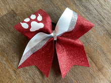 Load image into Gallery viewer, Paw Print Design Cheer Bows
