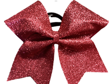 Load image into Gallery viewer, Pink/Breast Cancer Glitter Cheer Bows
