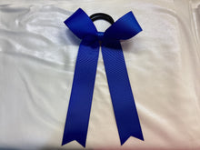 Load image into Gallery viewer, Royal Blue Grosgrain Cheer Bows with Combination Tails