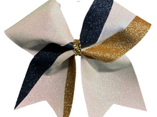 Load image into Gallery viewer, White Glitter Swish Cheer Bow