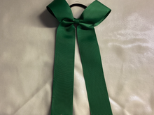 Load image into Gallery viewer, Forest/Hunter Green Glitter Cheer Bows with Combination Tails