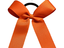 Load image into Gallery viewer, Orange Grosgrain Cheer Bows with Combination Tails