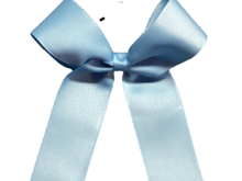 Load image into Gallery viewer, Columbia Blue Grosgrain Cheer Bows with Combination Tails