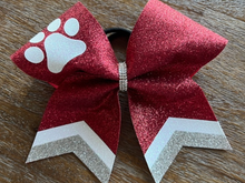 Load image into Gallery viewer, Paw Print Design Cheer Bows