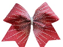 Load image into Gallery viewer, Red Rhinestone Cheer Hair Bows