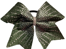 Load image into Gallery viewer, Forest/Hunter Green Glitter Cheer Bows with Combination Tails