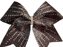 Load image into Gallery viewer, Black Rhinestone Cheer Hair Bows