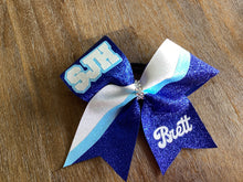 Load image into Gallery viewer, Royal Blue Glitter Swish Cheer Bow