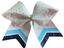 Load image into Gallery viewer, Columbia Blue Grosgrain Cheer Bows with Combination Tails