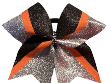 Load image into Gallery viewer, Silver Glitter Swish Cheer Bow