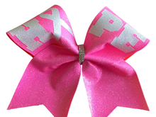 Load image into Gallery viewer, Pink/Breast Cancer Glitter Cheer Bows