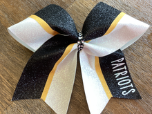 Load image into Gallery viewer, Black Glitter Swish Cheer Bow