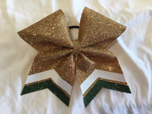 Load image into Gallery viewer, Gold Glitter Cheer Bows