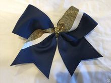 Load image into Gallery viewer, Navy Blue Grosgrain Cheer Bows
