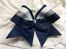 Load image into Gallery viewer, Navy Blue Grosgrain Cheer Bows
