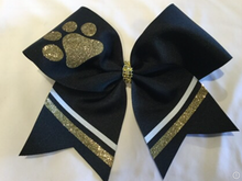 Load image into Gallery viewer, Paw Print Design Cheer Bows