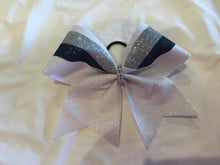 Load image into Gallery viewer, White Glitter Swish Cheer Bow