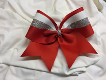 Load image into Gallery viewer, Red Grosgrain Cheer Bows