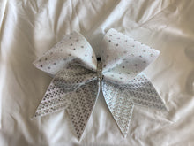 Load image into Gallery viewer, White Rhinestone Cheer Hair Bows