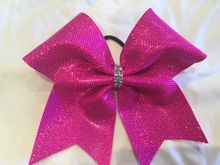 Load image into Gallery viewer, Pink Mystique Fabric Cheer Bows