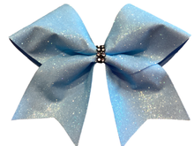 Load image into Gallery viewer, Columbia Blue Grosgrain Cheer Bows with Combination Tails
