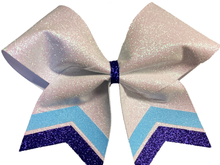 Load image into Gallery viewer, Columbia Blue Grosgrain Cheer Bows with Combination Tails