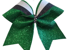Load image into Gallery viewer, Kelly Green Glitter Cheer Bows