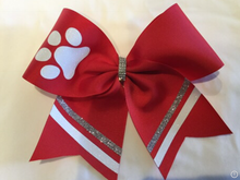 Load image into Gallery viewer, Paw Print Design Cheer Bows