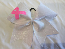 Load image into Gallery viewer, Pink/Breast Cancer Glitter Cheer Bows