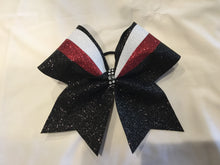 Load image into Gallery viewer, Black Glitter Swish Cheer Bow