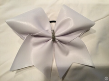 Load image into Gallery viewer, Hunter Green Mystique Fabric Cheer Bows