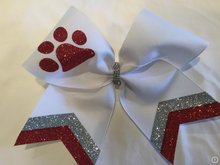 Load image into Gallery viewer, Paw Print Design Cheer Bows