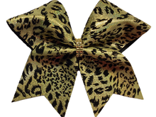 Load image into Gallery viewer, Gold Glitter Cheer Bows