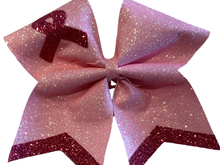 Load image into Gallery viewer, Pink/Breast Cancer Glitter Cheer Bows