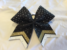 Load image into Gallery viewer, Black Rhinestone Cheer Hair Bows