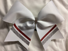 Load image into Gallery viewer, White Grosgrain Cheer Bows