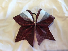 Load image into Gallery viewer, Maroon Glitter Swish Cheer Bow