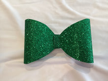 Load image into Gallery viewer, Kelly Green Glitter Cheer Bows